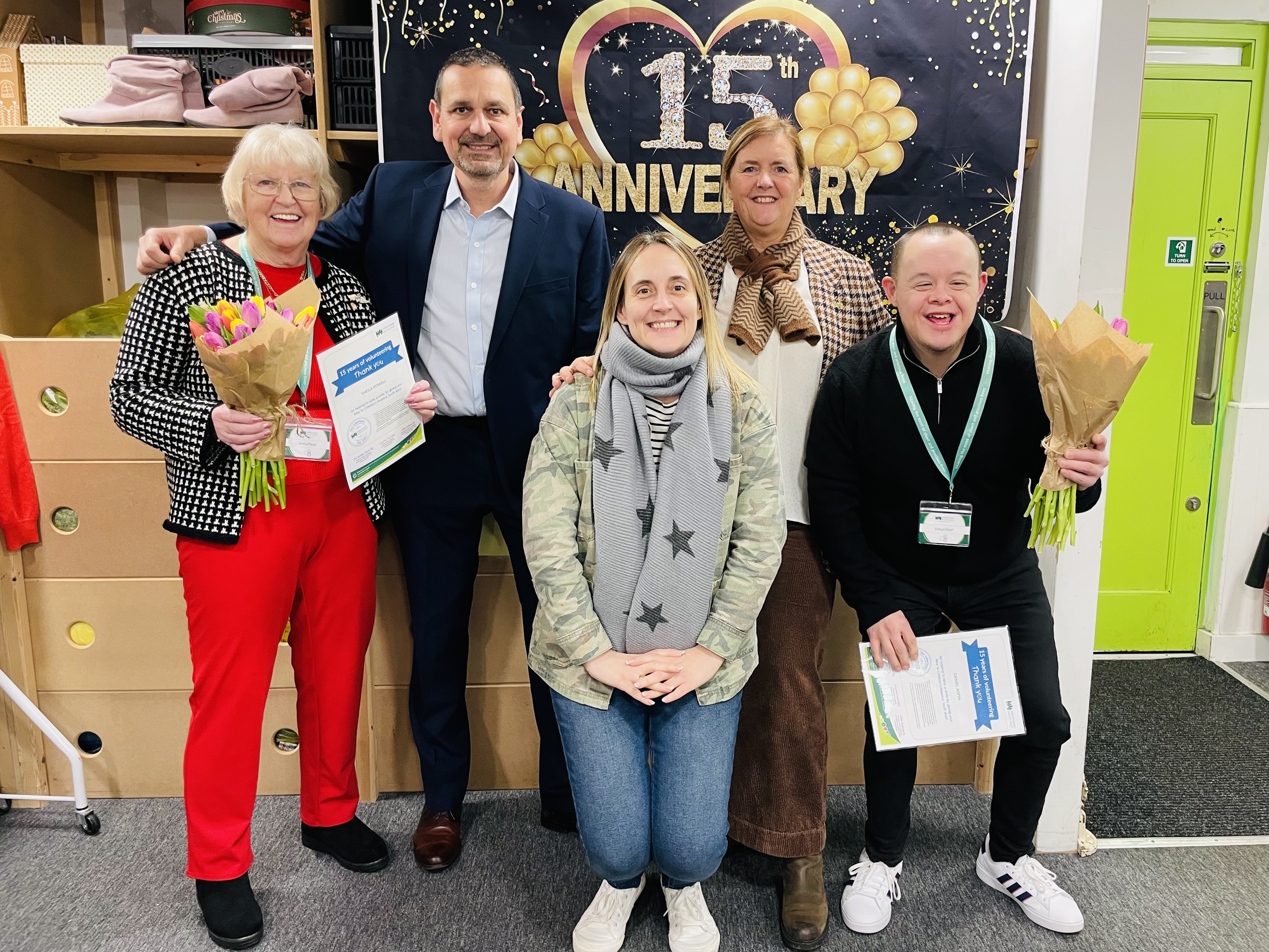 Sheila and Dan celebrate 15 years of volunteering